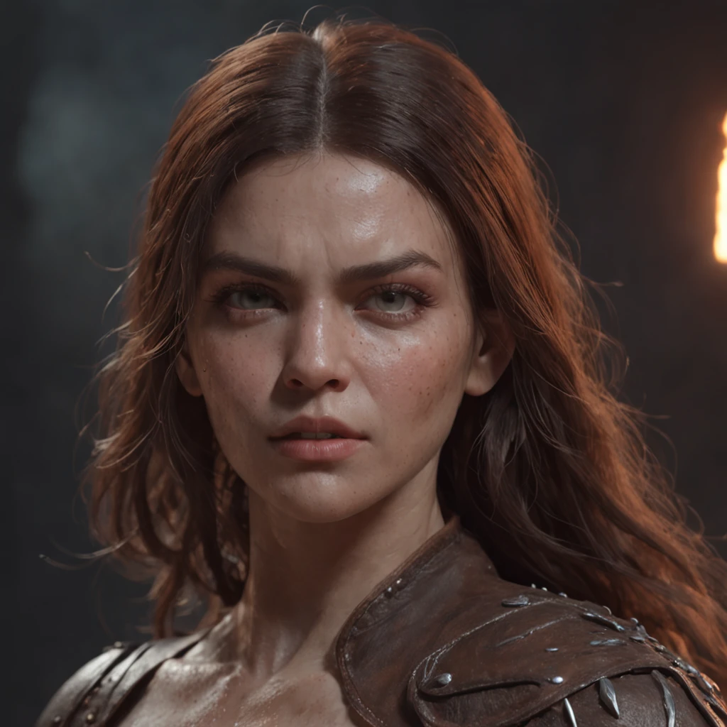 (professional 3d render:1.3) af (Realistic:1.3) most beautiful artwork photo in the world,Features soft and shiny female heroes, ((Epic hero fantasy muscle woman rough wet heroin angry look long hair and ferocious expression in dynamic pose, Fantastic location, Majestic cluttered environment)), full body 8k unity render, action shot, skin pore, very dark lighting, heavyshading, Detailed, Detailed face, (vibrant, photograph realistic, Realistic, Dramatic, Dark, Sharp focus, 8K), (Old leather garments damaged by weathering:1.4), ((((Wear fur)))), (Intricate:1.4), decadent, (Highly detailed:1.4), Digital painting, rendering by octane, art stations, concept-art, smooth, Sharp focus, illustration, Art germ, (loish:0.23), wlop ilya kuvshinov, and greg rutkowski and alphonse mucha gracias, (Global illumination, Studio light, volumettic light), heavy rain, particles floating, lotr, fantasy, elf, full bodyesbian, ((Dark and ancient city background:1.3)),CGSesociety,art stations
