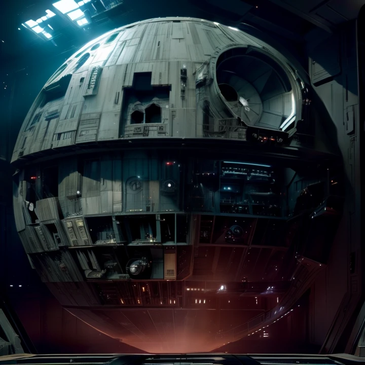 Star Wars Death Star in Space, cores vivas, Depiction of space in Star War, melhor qualidade, 8k