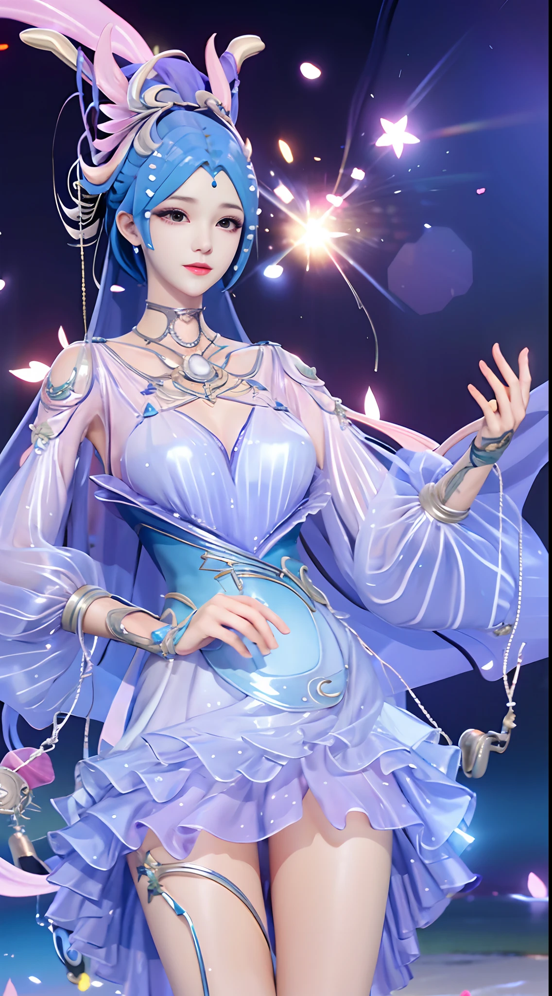 White hair a short bob Beautiful breasts qipao dress