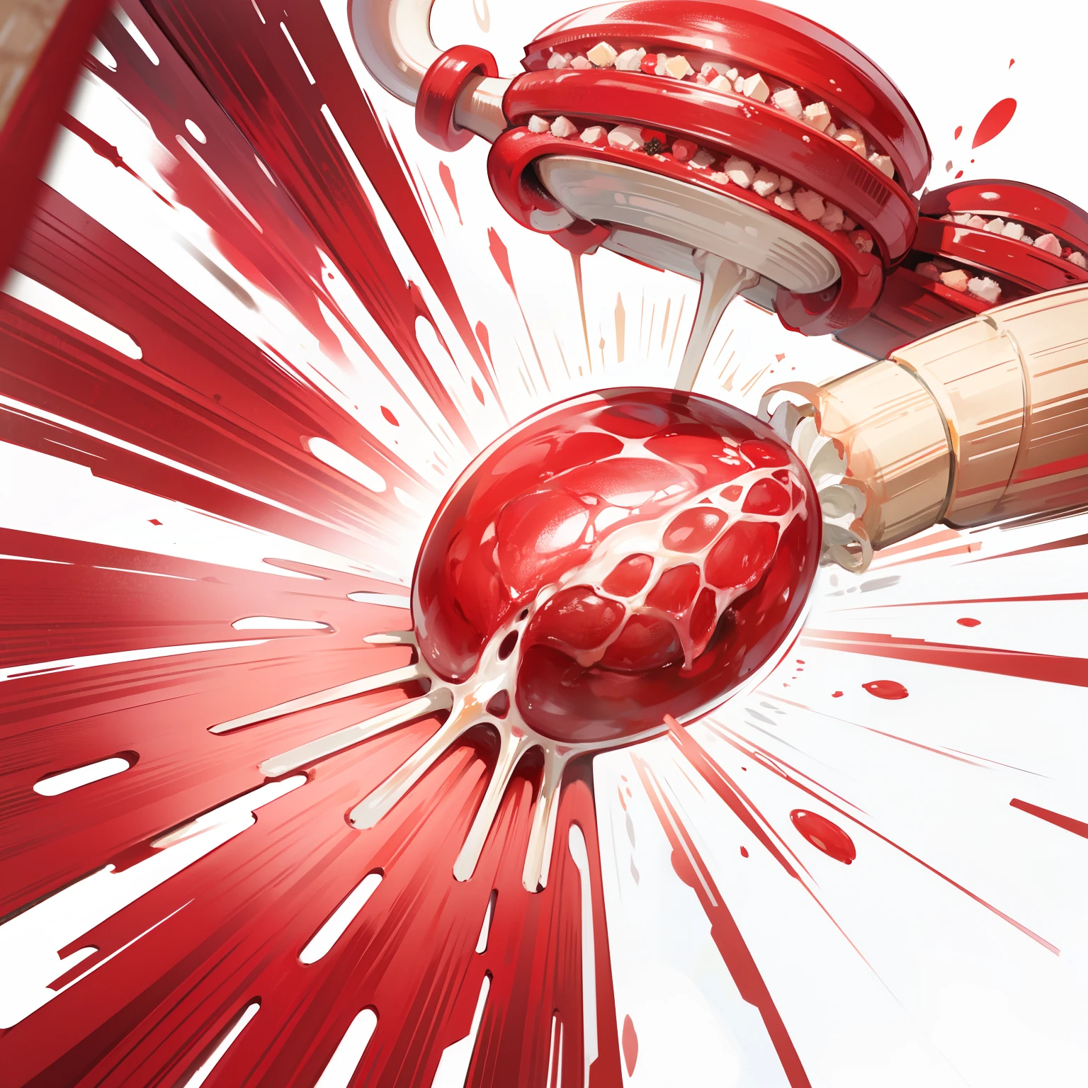 The red and white color scheme is a plant-like life composed of meat and bone