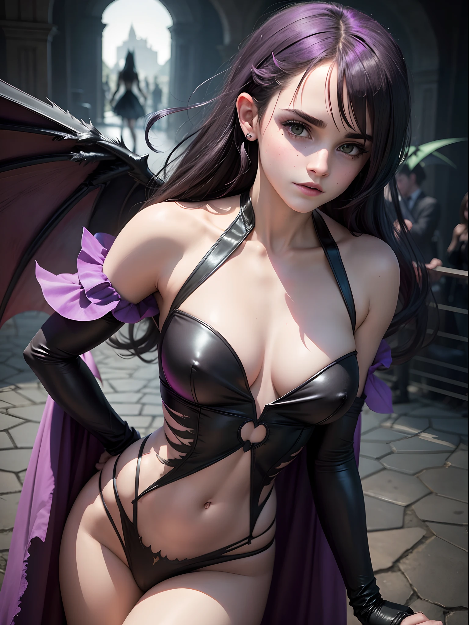  emma watson dressed as morrigan aensland. --s 1000