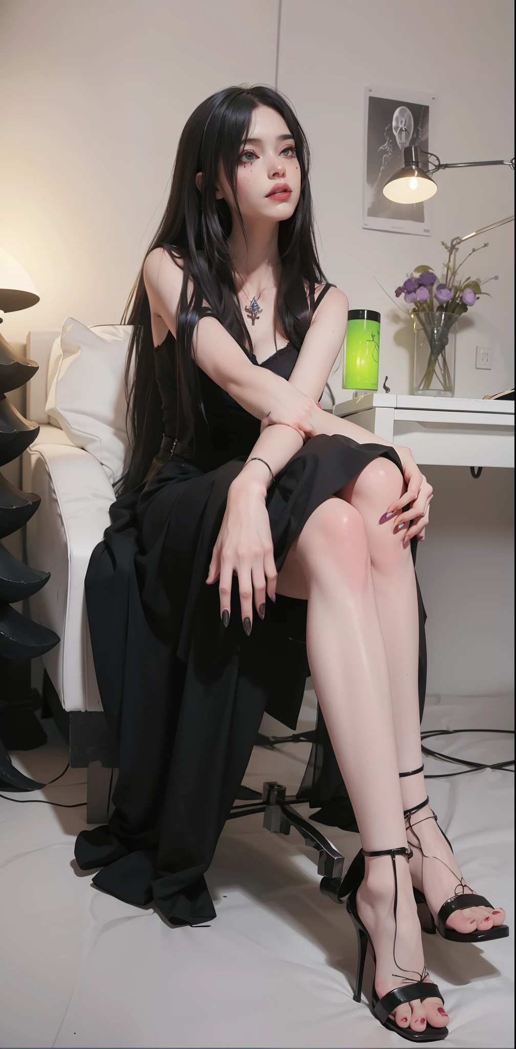 Fine matte paint,Skeleton Dark Angel, Haunted castle with large wings, Fill the drawing table with a knife,terroral,uncanny,horrid,secret terror,tentaculata,grape trees,The eye,uncanny valley effect teeth,all fours,Critters,Blood Moon,4K,high qulity,Beautuful Women,Delicate face