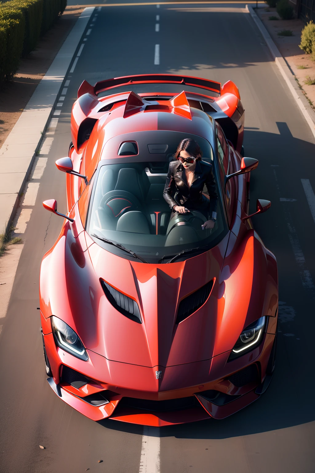Super cool sports car,Electric sports car,Stylish red,ultraclear