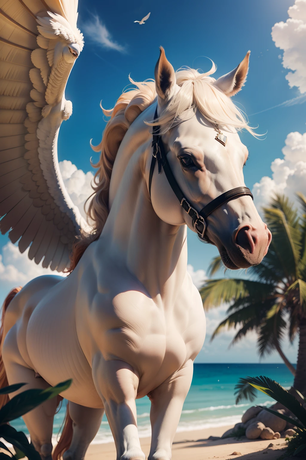 um belo retrato de um pegasus marrom,