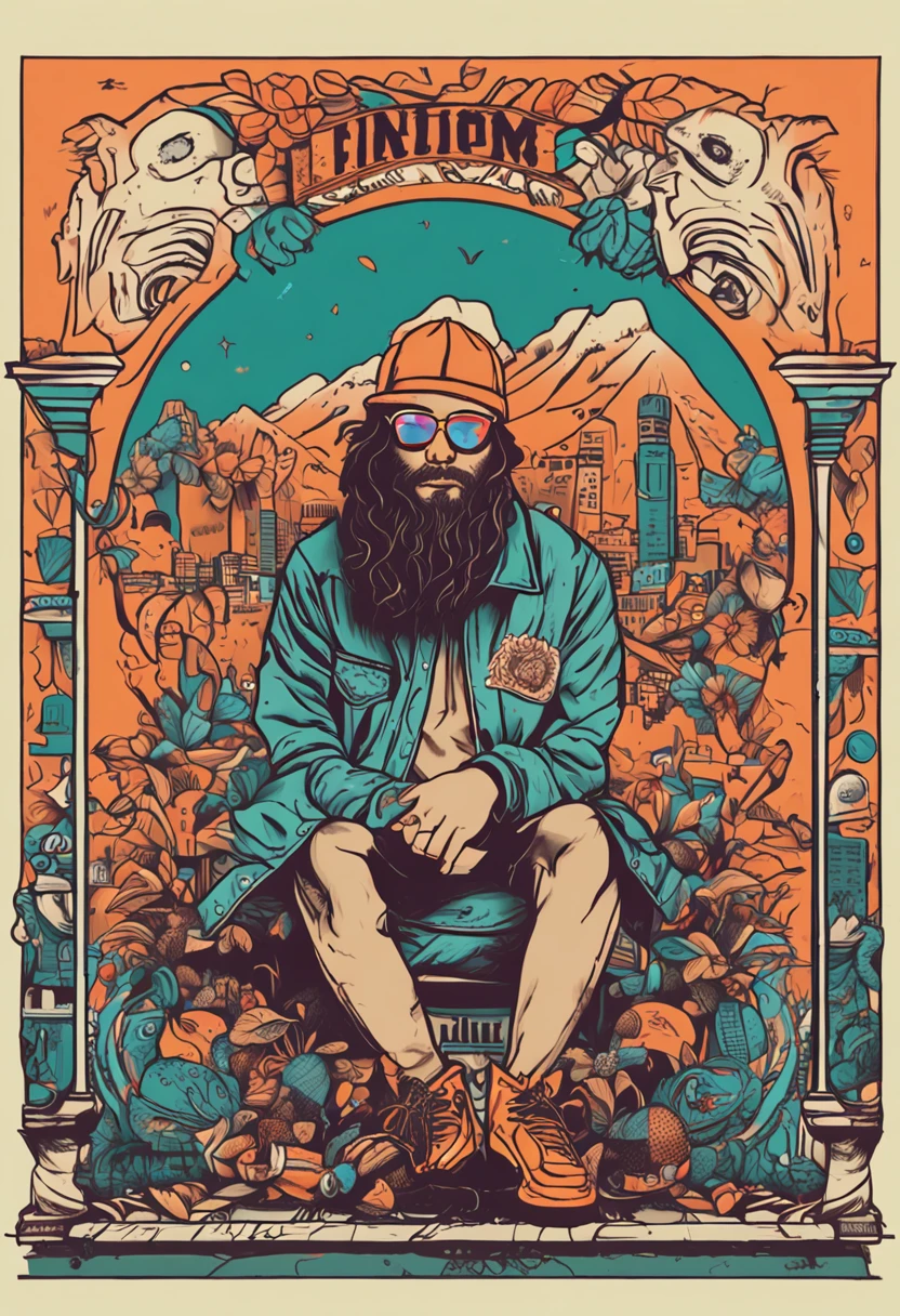 Perfect centralization, alegria, com leis de fibonacci, microfone no meio, dois personagens , uma mulher, tattoado de gorro, A man in a cap and sweatshirt, batalha de rap, hip hop, graffiti, um contra o outro