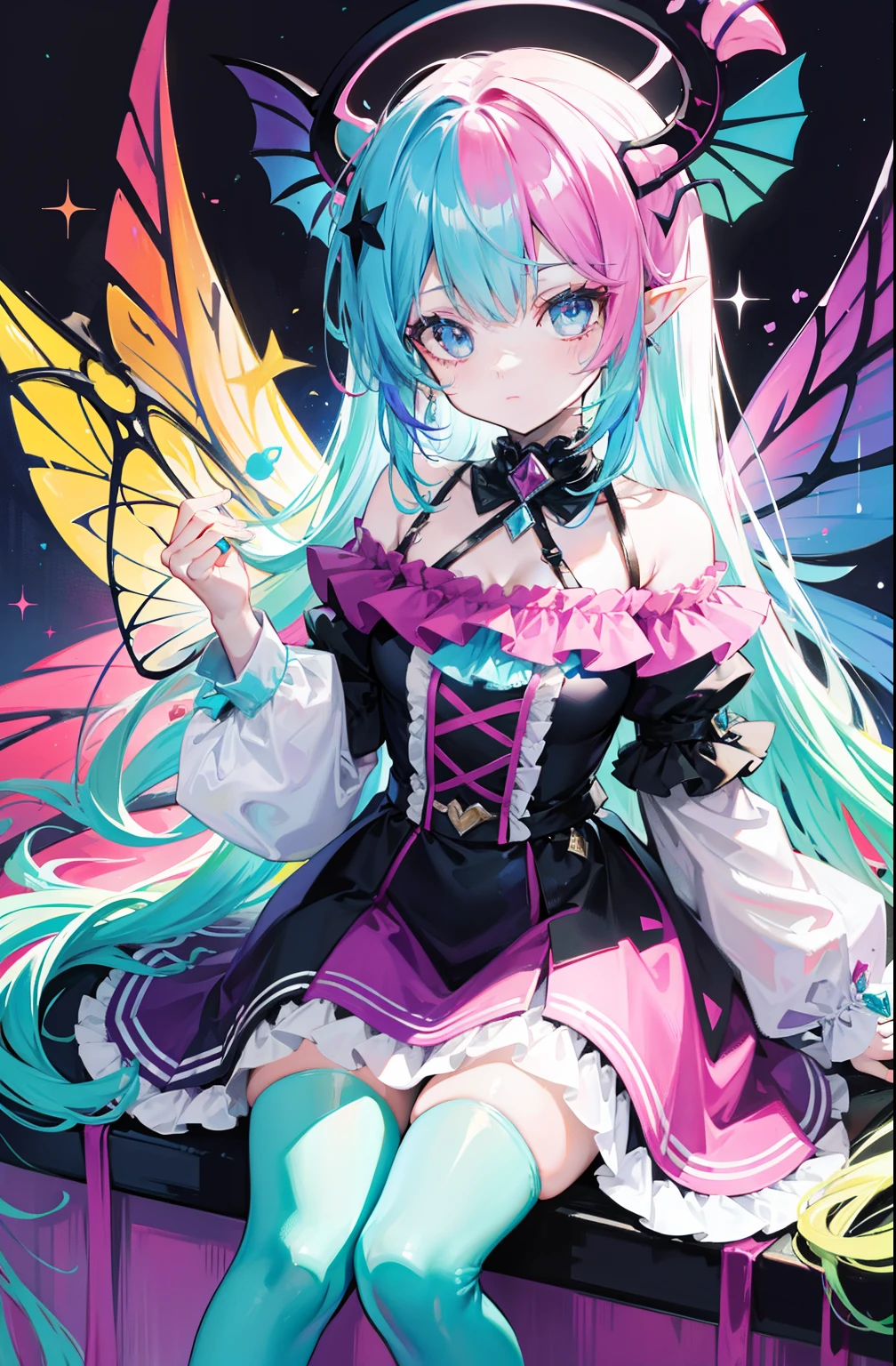 Colorful,Colorful,Colorful but color-based color scheme,A cute and sweet little devil fairy