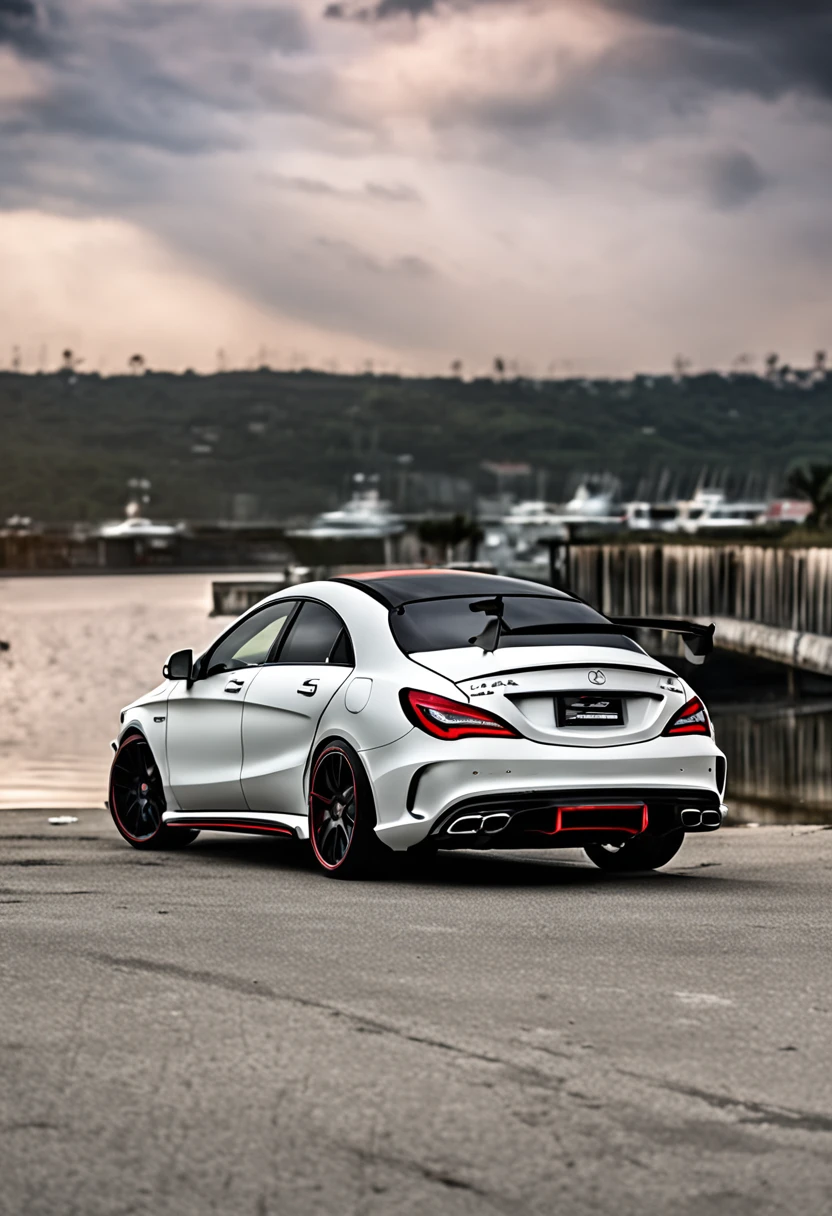 cla 45 amg com capo de fibra de carbono e body kit