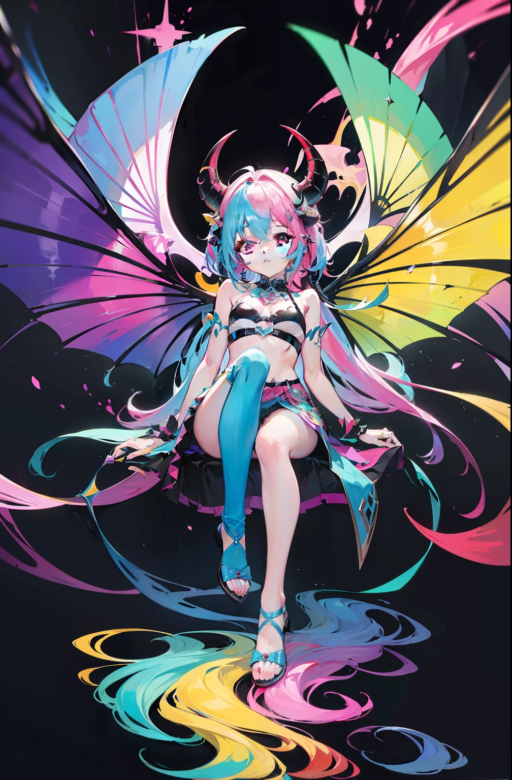 Colorful，Colorful，Colorful but color-based color scheme，Cute and cute little devil fairy