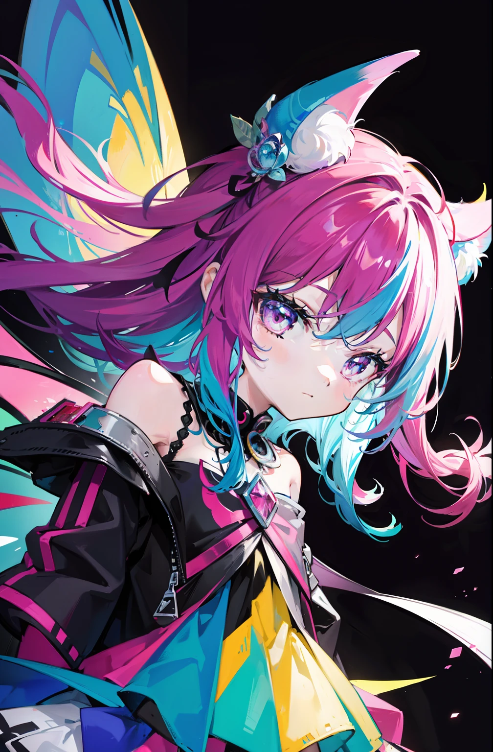 Colorful，Colorful，Colorful but color-based color scheme，Cute and cute little devil fairy