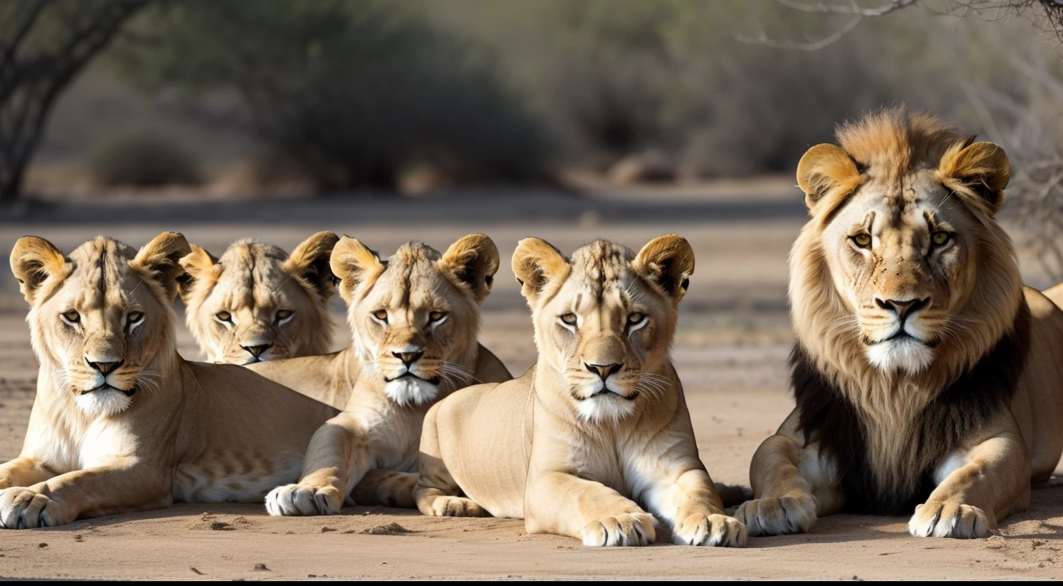 image can show the contrast between young Leo and other lions of the same age who are playing and relaxing around. This would highlight the noticeable difference in Leo's behavior and his desire to explore and learn.