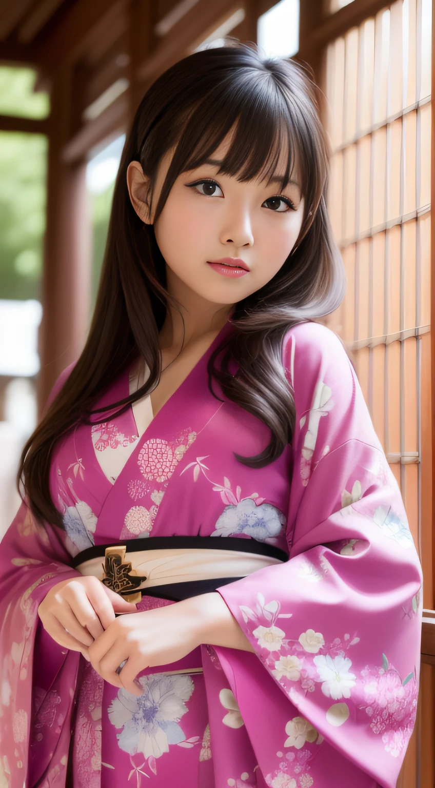 hightquality、​masterpiece、ultra res、a beauty girl、Beautiful girl face、cute girl face、kimono、wearing kimonos、full bodyesbian、Famous actresses of Japan、very beautiful face、A sexy