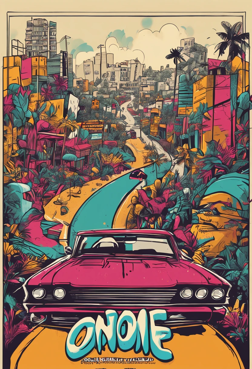 cartaz com onome, BATALHA DE RAP, escrito em graffiti CALLE7, coroa dourada