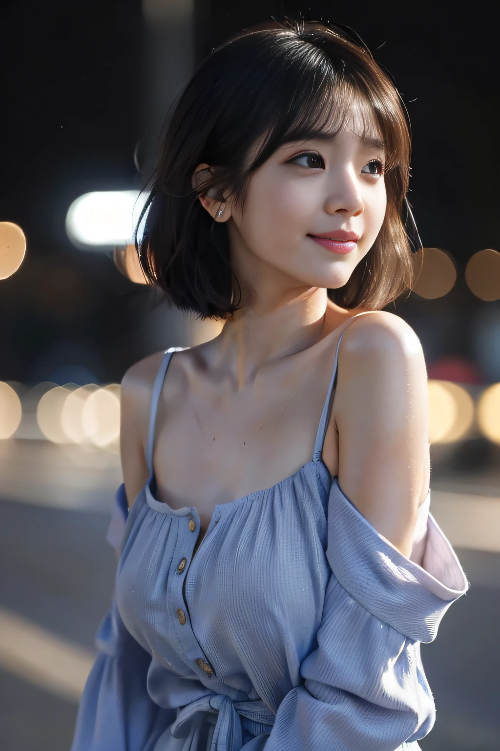 Photo taken from afar of the whole body of a pretty woman。Wearing a dull jersey。Wearing a jersey with pants and a ragged pants。Hair is black。cheeks are slightly pink。Transparent skin。A smile that makes you feel innocent。 Her eyes with、Illuminated by soft light。Her skin is shiny and shiny、Glossy、Glossy、Glossy、Bring out the beauty of the city at night。Loose and long hairstyle、Hair swaying in the wind makes her charm even more pronounced.。(makeups:0.4)、(fluffy black eyes:1.21)、Black eyes、look up sky。dark brown hair、Social media and profile pages、Park Gyu-young, female actress from korea, Cute Korean Actress。top-quality、masterpiece、extremely delicate and beautiful、ighly detailed、8k wallpaper、astonishing、finely detail、huge filesize、ighly detailed、hight resolution、extremely detailed eye and face、 Stunning detailed eyes、Facial light、(The best illustrations:1.1)、超A high resolution、(Photorealsitic:1.1)、(Photorealistic 1.2:1.1)、Realistic facial proportions、Slimed、A smile、(Irregular irregular skin defects、vein、Wrinkled pores on the skin:1.2)、Skyscraper background。Imagine a full-body profile picture that reaches to your feet。Soak in the water to reveal her excitement。Her loose bob hair is swaying gracefully.、The way it flutters in the wind is fascinating..。Her face is gorgeous.、Smiling eyes have attractive Asian features。zora々Fullness and cuteness overflow in the facial expressions、A smile that makes you feel innocent、Engage your audience。 Her eyes with、Illuminated by soft light.、There seems to be endless possibilities behind it.。Her skin is shiny and shiny、、Bring out the beauty of nature。Loose and fluffy bob hairstyle、Hair swaying in the wind makes her charm even more pronounced.。 Developing breast is visible。 Her poses inspire shy women、The tone is in harmony with her skin tone.、Complements her style。Soft shades of light spreading in the background、Complements her beautifully。This full body profile picture is、It captures the artistic expression of seduction and innocence in exquisite harmony..。Her expression is ecstatic with the pleasure of sexually arousing men。(makeups:0.4)、(fluffy black eyes:1.21)、Black eyes、Look at viewers、dark brown hair、Social media and profile pages、You will give the impression that you can feel her charming side and artistic beauty.。With short hair, Park Gyu-young, female actress from korea, Cute Korean Actress。(Wet with rain)Colossal tits、Deep Valley、top-quality、masterpiece、illustratio、extremely delicate and beautiful、ighly detailed、nffsw、Unity、8k wallpaper、astonishing、finely detail、Highly detailed ticker Unity 8K wallpapers、huge filesize、ighly detailed、hight resolution、Handsome detailed woman、extremely detailed eye and face、 Stunning detailed eyes、Facial light、(The best illustrations:1.1)、(Best Shadows:1.1)、超A high resolution、(Photorealsitic:1.1)、(Photorealistic 1.2:1.1)、Realistic facial proportions、Slimed、A smile、耳环、a necklace、hair pin、(Irregular irregular skin defects、vein、Wrinkled pores on the skin:1.2)、(Dark night background: 1.2)、(bokeh dof:1.4)