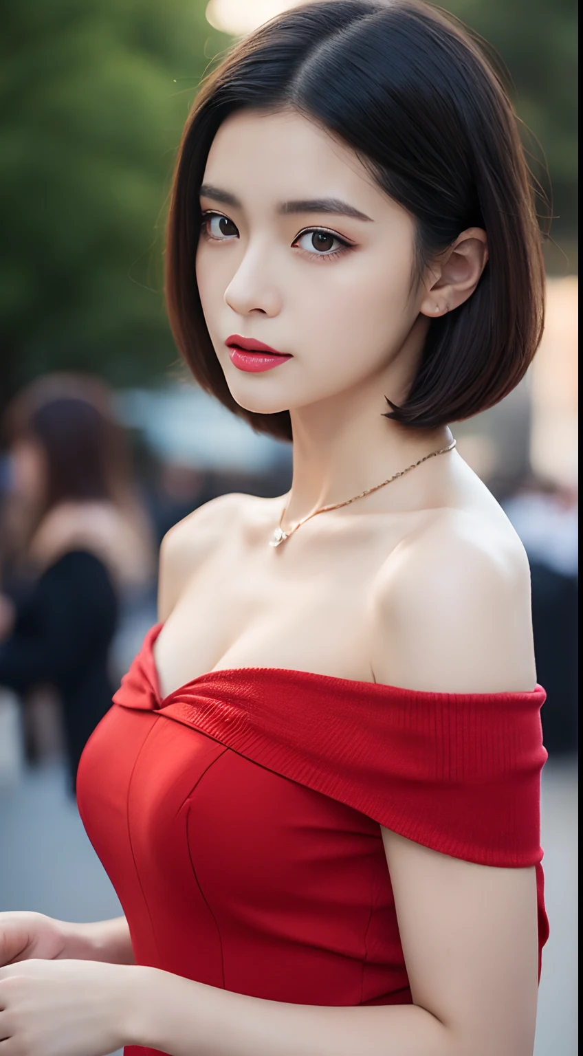 Beautiful woman in a 90s retro dress, Fashion Magazines,