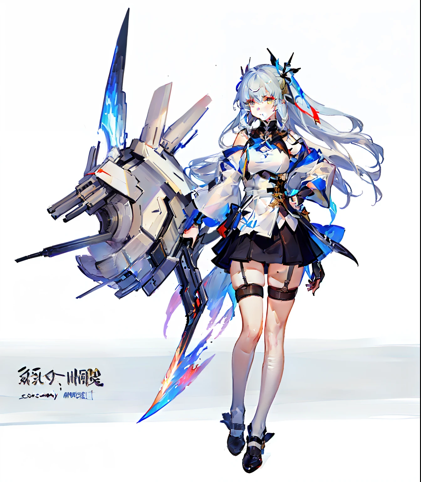 Anime girl with sword and armor with a big sword, girl with warship parts, Kantai collection style, 《Ghost Wind Special Assault Team》The art of pixels, azur lane style, Kushatt Krenz Key Art Women, A scene from the《azur lane》videogame, Mechanized Valkyrie girl, Guweiz in Pixiv ArtStation, Guweiz on ArtStation Pixiv