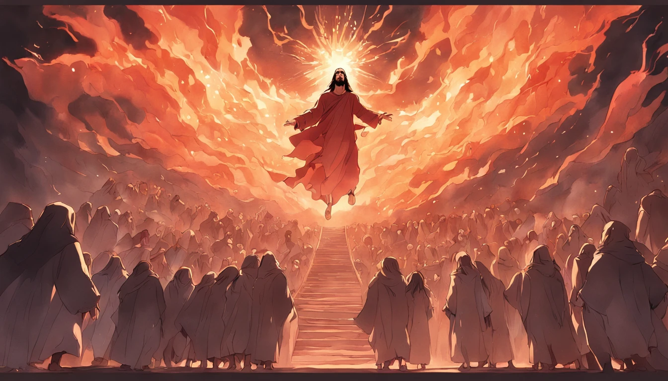 Artistic depiction of Jesus descending into hell