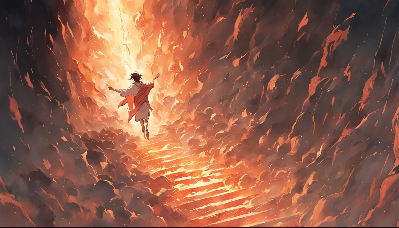 Artistic depiction of Jesus descending into hell