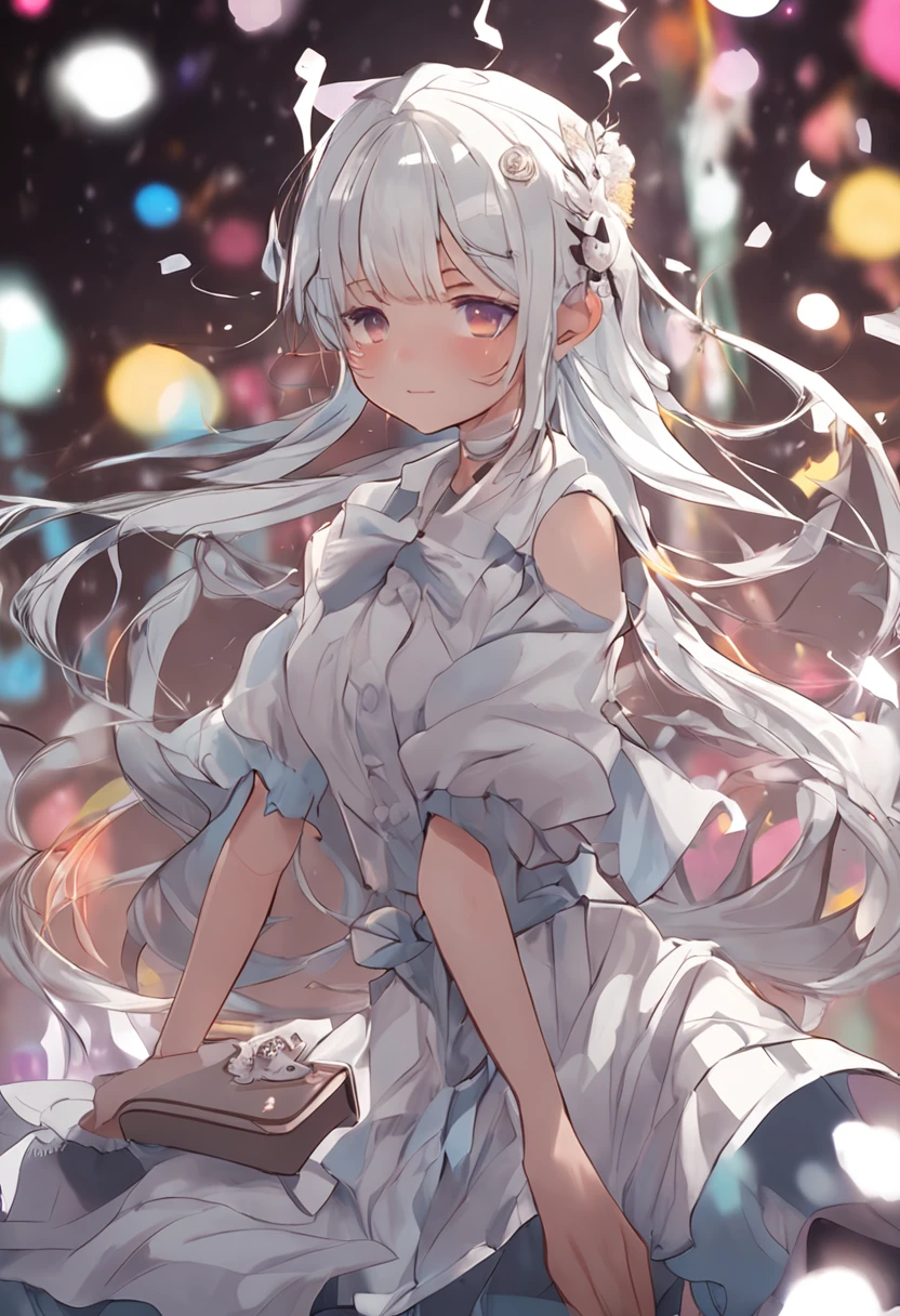 A little loli with white hair