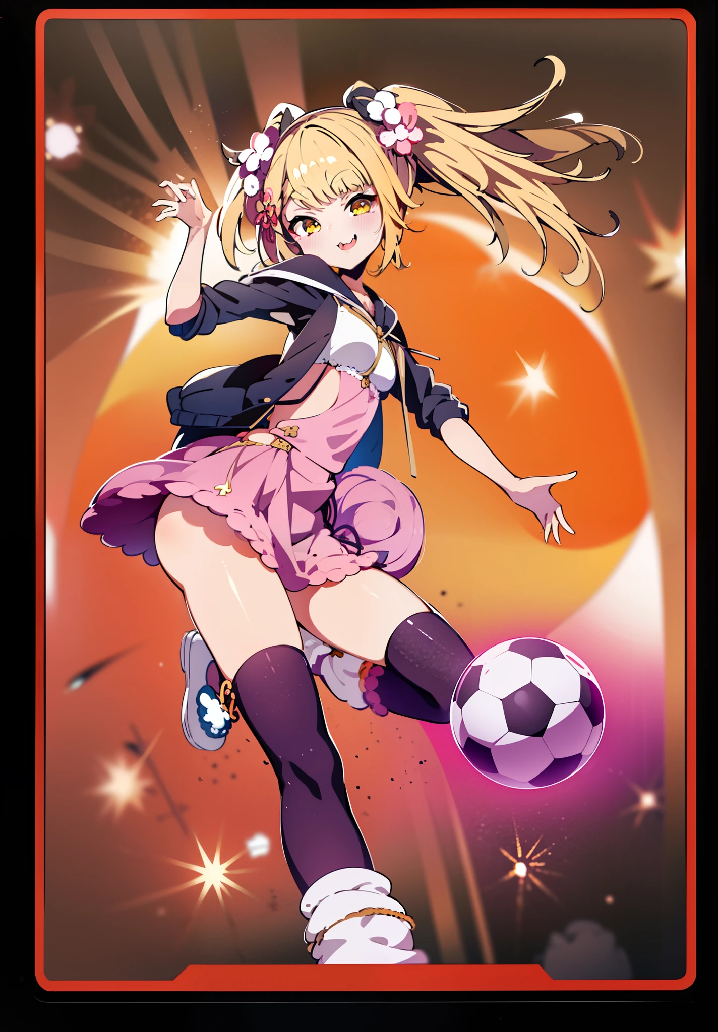 ****** anime chutando uma bola de futebol com um fundo de estrela, splash arte anime ****, anime moe artstyle, estilo anime ecchi, Matou Kitagawa Fanart, ****, anime melhor garota, arte oficial, ****** do anime chamada Lucy, arte anime de alta qualidade, tou, estilo anime", nanogirlv 2, **** no vestido, ****sh