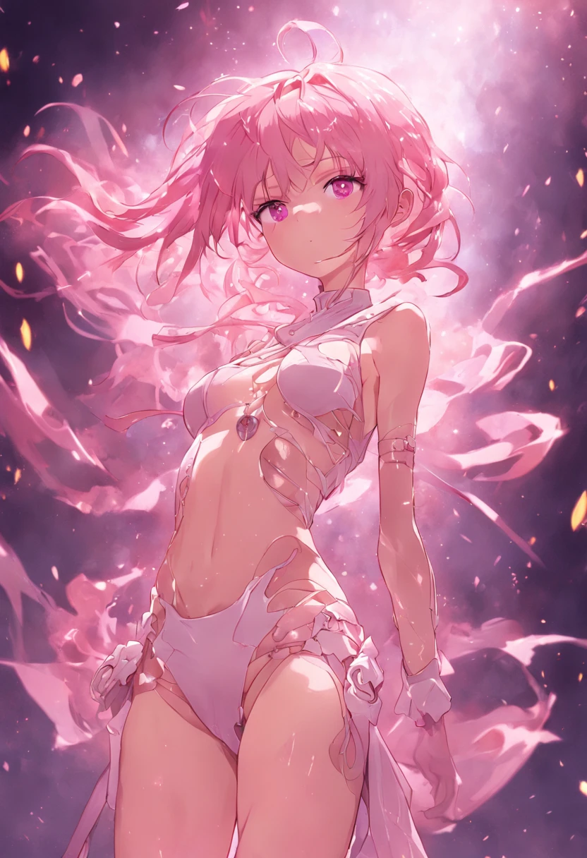nffsw, retinas, masutepiece, ccurate, Anatomically correct, Textured skin, Super Detail, high details, High quality, awardwinning, Best Quality, hight resolution、Ninja Girl、Sexy costume、sexy  pose、Crisp eyes、Random hair、Overexposed、Light pink lingerie、White lingerie、see -through
