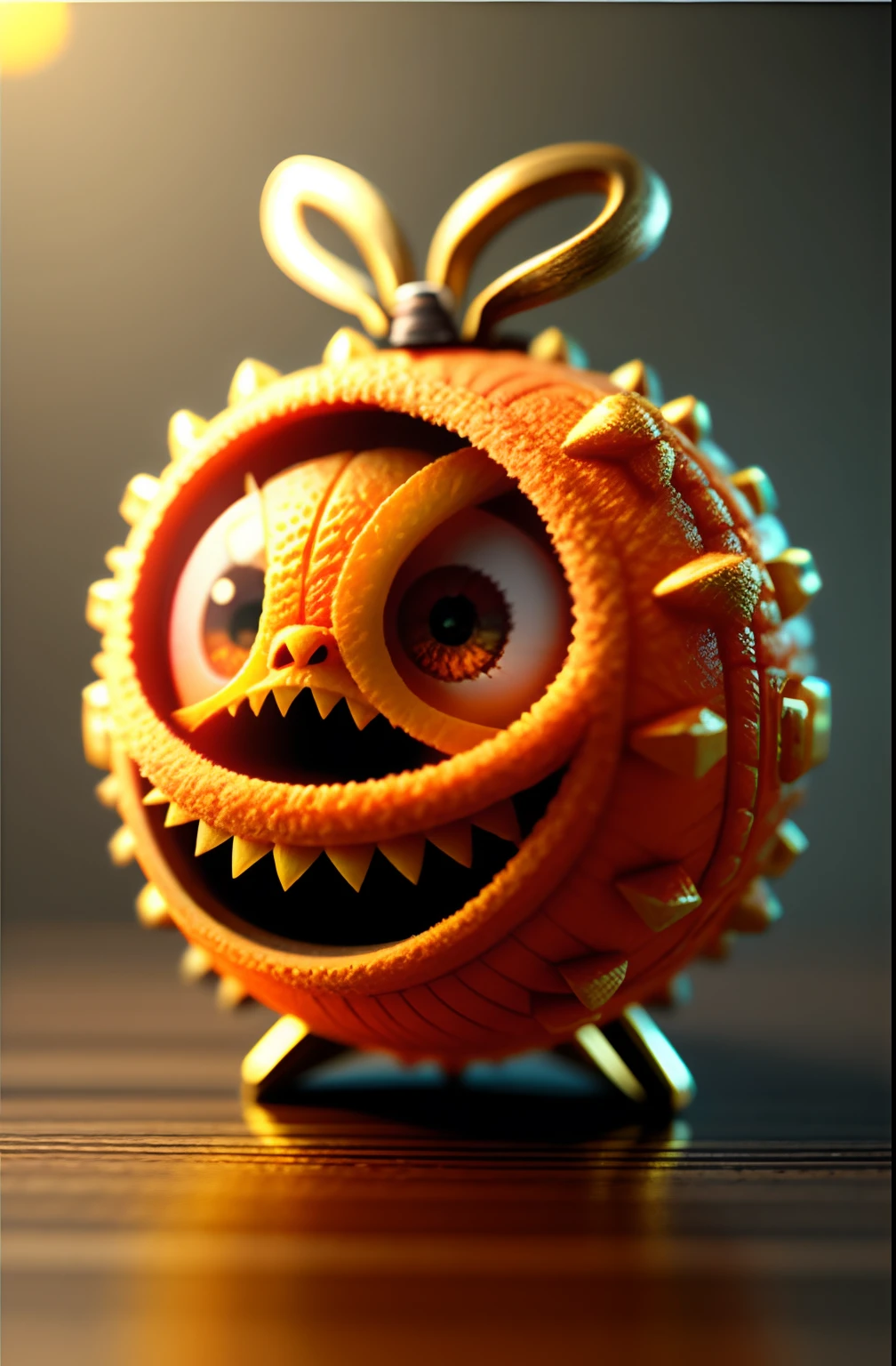 Cute little orange, rendering by octane, illusory engine, Highly detailed, Intricate