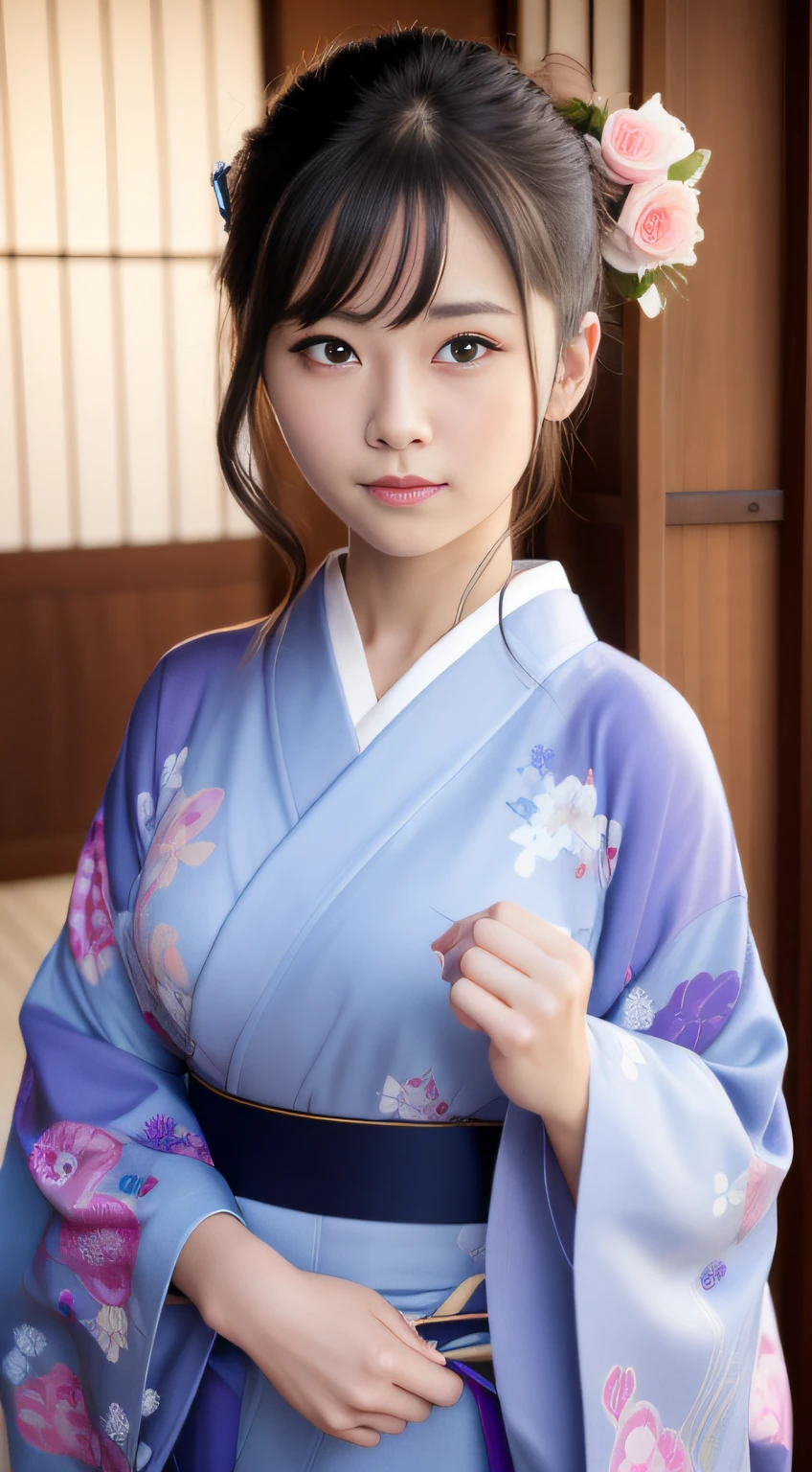 top-quality、masterpiece、ultra res、cute girl face、Onsen inn、Wearing a yukata、full bodyesbian、Famous actresses of Japan、very beautif、A sexy