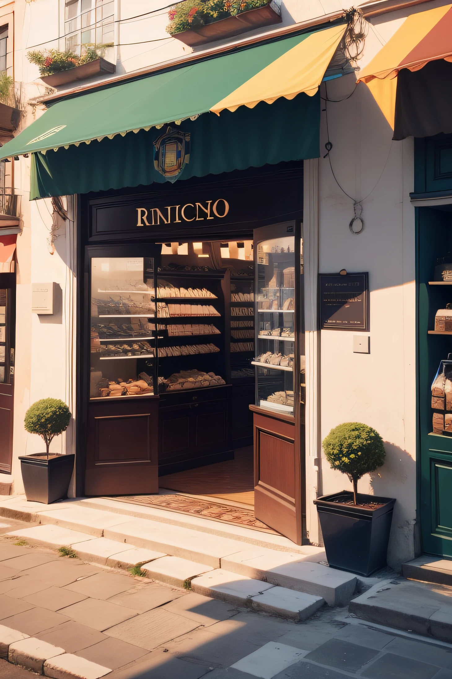 Create a storefront with logo name on Portuguese in a region of rich people