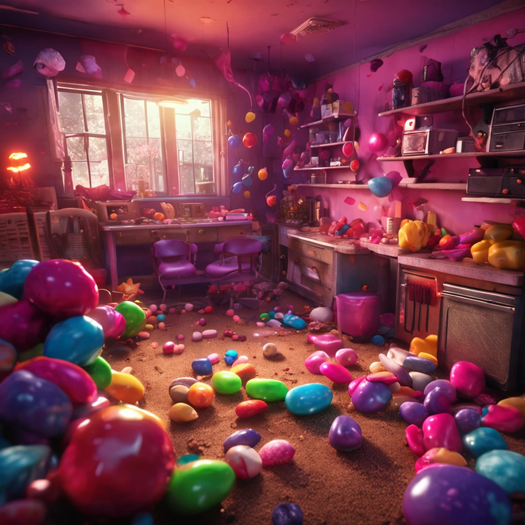 Best quality, Masterpiece, 超高分辨率, (photograph realistic:1.4), scene of a horror movie based on the mobile game Candy Crush