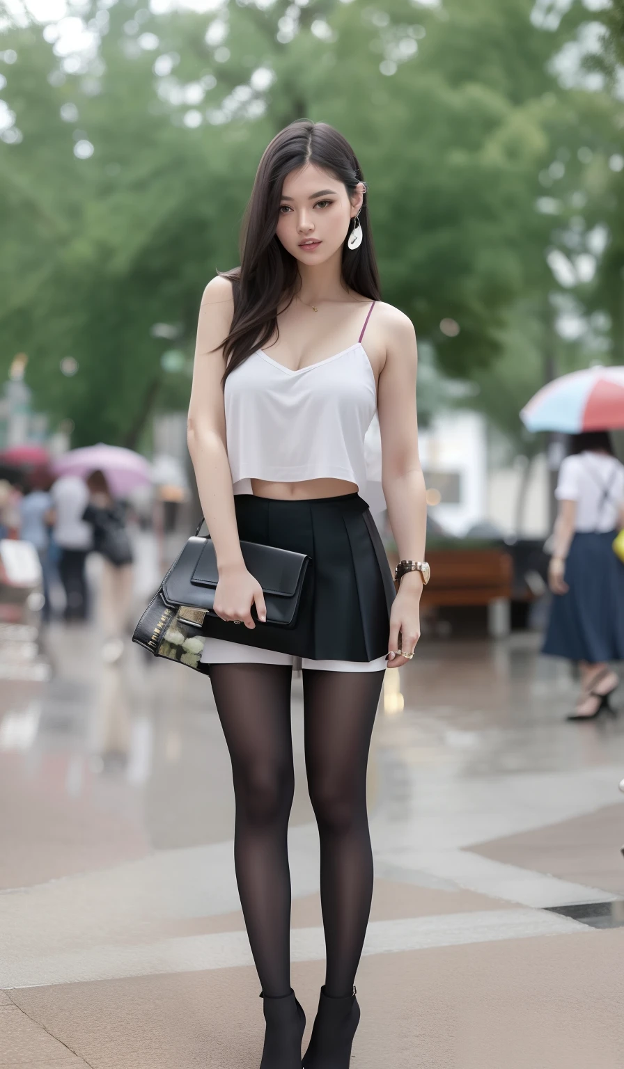 Black hip skirt，blacksilk，high-heels