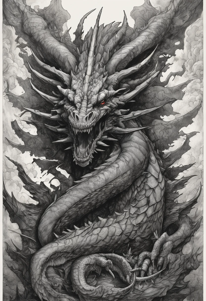 Capture the essence of eternal chaos and impending doom in this masterful graphite rendering by the renowned artist. "Inferno's Majesty: The Malevolent Dragon" is a visual symphony of darkness and despair, a haunting portrayal of a world on the brink of destruction.
The heart of the composition is the malevolent dragon, a creature of unfathomable power and malevolence. Its sinewy body coils like a stormy tempest, every graphite stroke emphasizing its strength and dominance. The dragon's eyes burn with an otherworldly fire, a sinister glow that pierces the very soul of those who dare to meet its gaze. Its teeth, sharp as obsidian blades, drip with a venomous anticipation.
As the dragon rears back, its colossal wings unfurl like the tattered remnants of a fallen kingdom, casting an ominous shadow over the scorched earth below. The skies are choked with smoke and ash, a testament to the devastation that follows in its wake.
But amidst the chaos, a once-mighty citadel stands, now a crumbling bastion of resistance against the dragon's reign of terror. Flames lick at its walls, devouring the grandeur that once defined this majestic fortress. The juxtaposition of the dragon's menacing presence and the fragile beauty of the burning citadel serves as a poignant reminder of the fragility of power and the inevitable march of time.
The artist's meticulous use of graphite allows for a stunning interplay of light and shadow, lending depth and texture to every stroke. The viewer is transported to a realm where fear and awe collide, where the sinister dance of the dragon and the flames is frozen in an eternal moment of chaos.
"Inferno's Majesty: The Malevolent Dragon" is more than a mere artwork; it is an experience that beckons the audience to contemplate the eternal struggle between destruction and resilience, power and vulnerability. The artist's deft hand and keen eye have crafted a masterpiece that will forever haunt the viewer's imagination, a testament to the timeless a