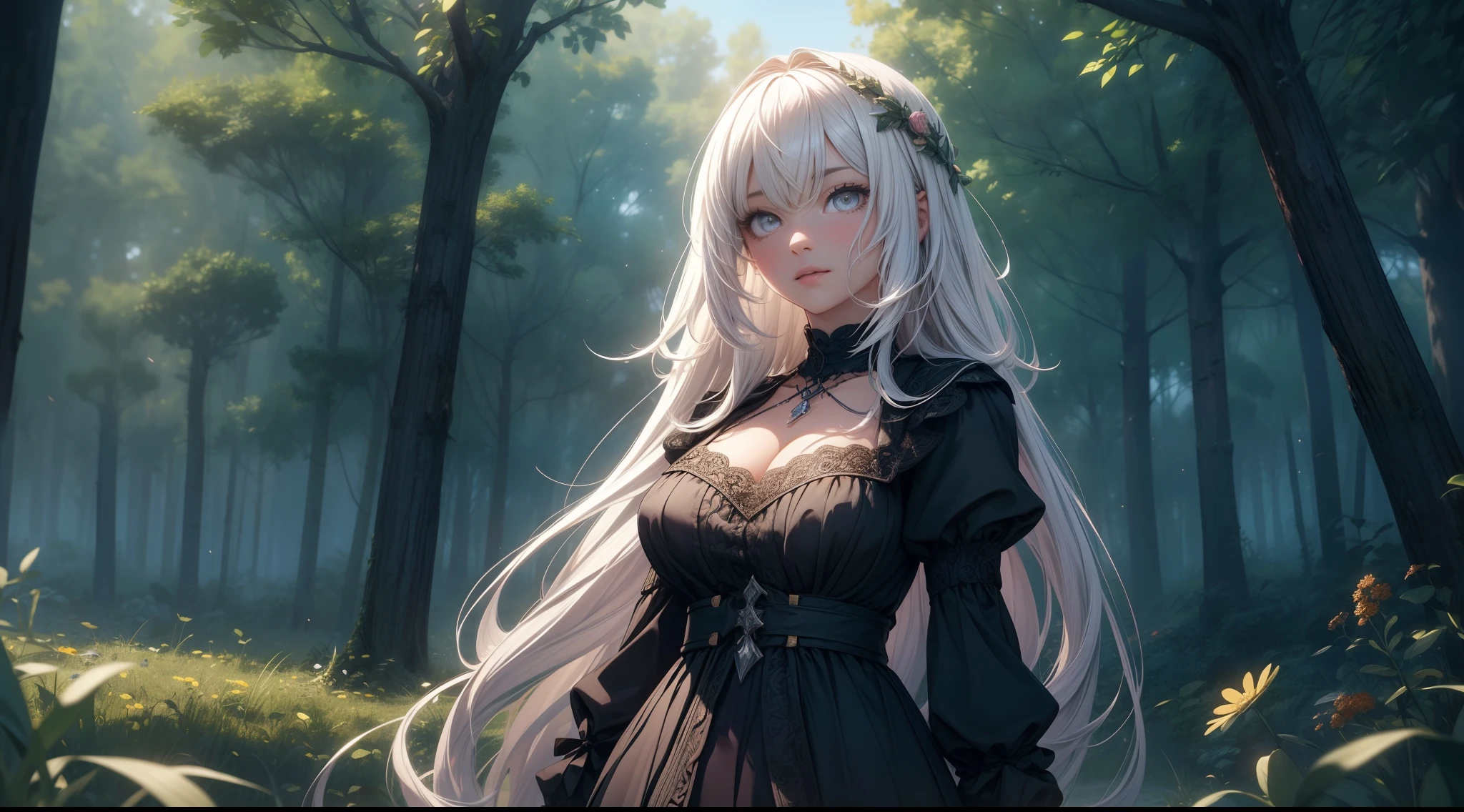 (masterpiece, Highest quality, Highest quality, Official Art, beautifully、beautiful: 1.2), (One female zombie), Accurate anatomy, beautiful顔, Detailed and perfect face, Big eyes, Very detailed, (Fractal Art: 1.3 ), colorful, Attention to detail, Shady sex appeal, , beautiful, spooky, Old mossy tree, A large tree in the shape of a wizard, Zombies and trees々the battle of, Gothic, fallen Angel, Dark Forest,