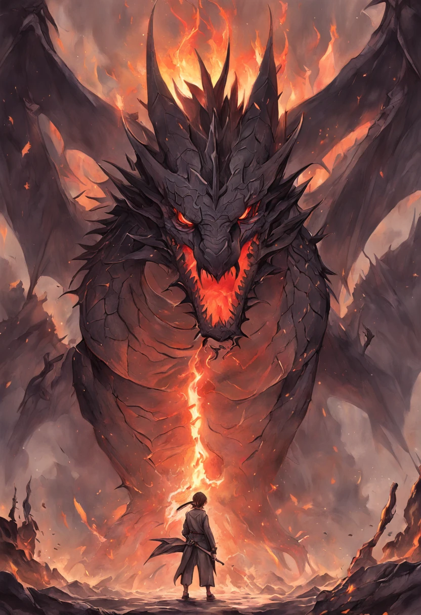 Create me an image based on this description:
And I saw another beast rising from the earth, and had two horns like a lamb; and spoke like a dragon.