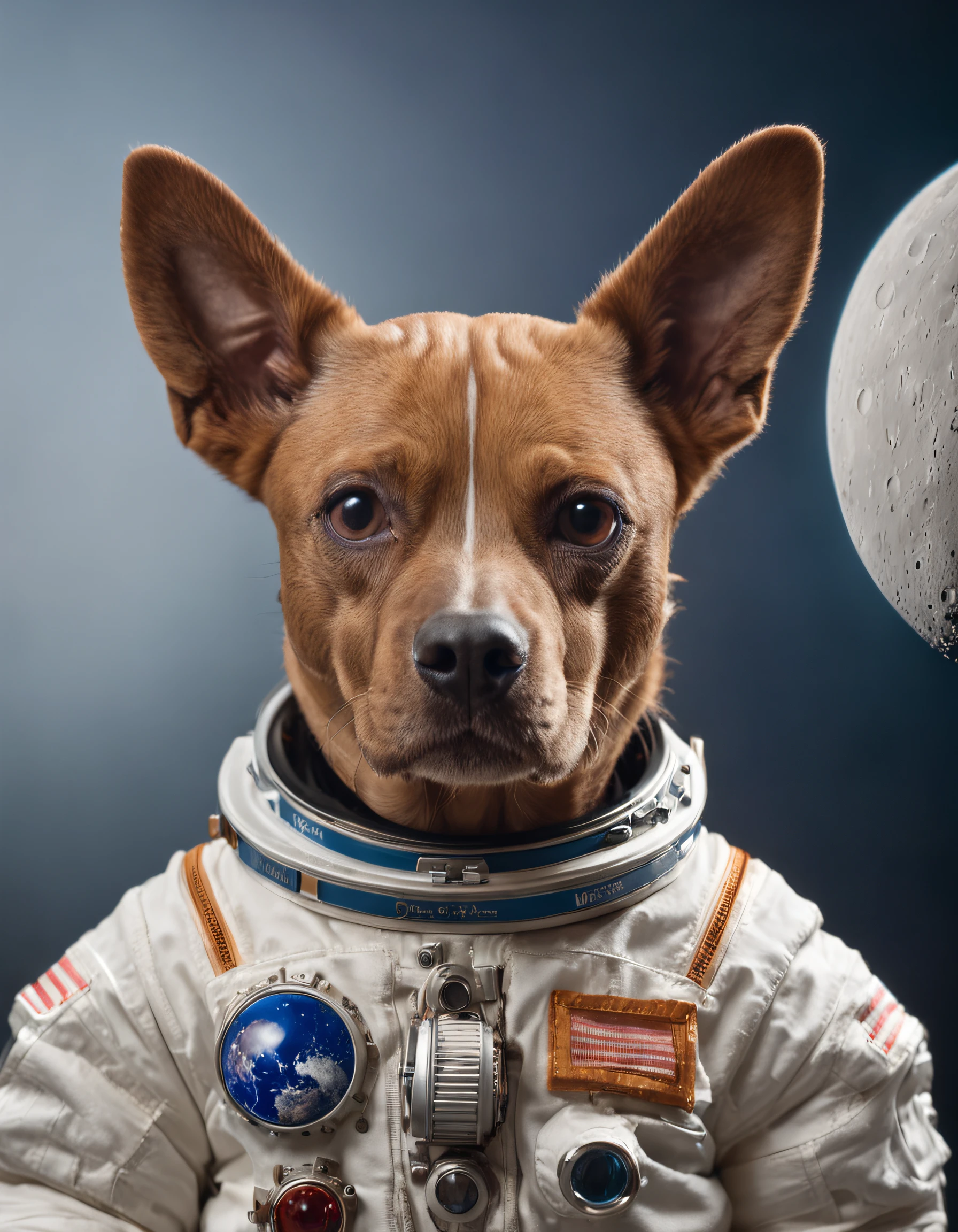 Dog-headed astronaut，Moon，milky ways，Spacesuit，k hd
