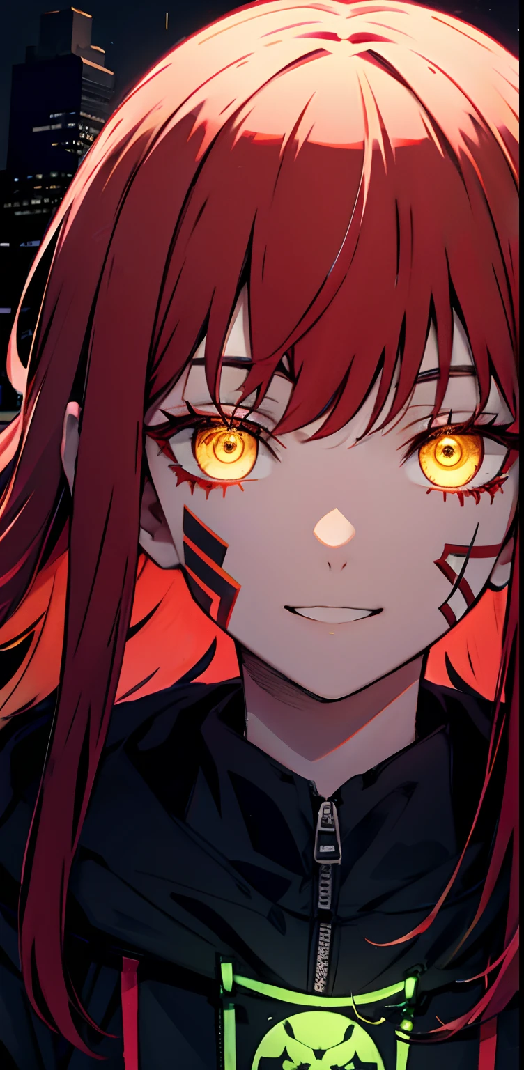 detailed background, masterpiece, top quality, smile, ornament, hoodie, portrait, yellow neon, graffiti, dark, night, glowing eyes, black light,red hair, long braided hair, golden eyes
Coming soon