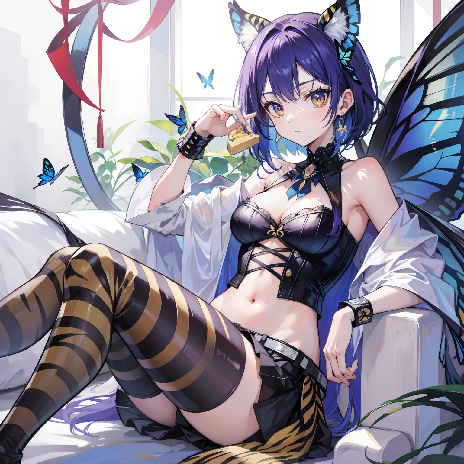 Butterfly-winged tiger-striped iron eater