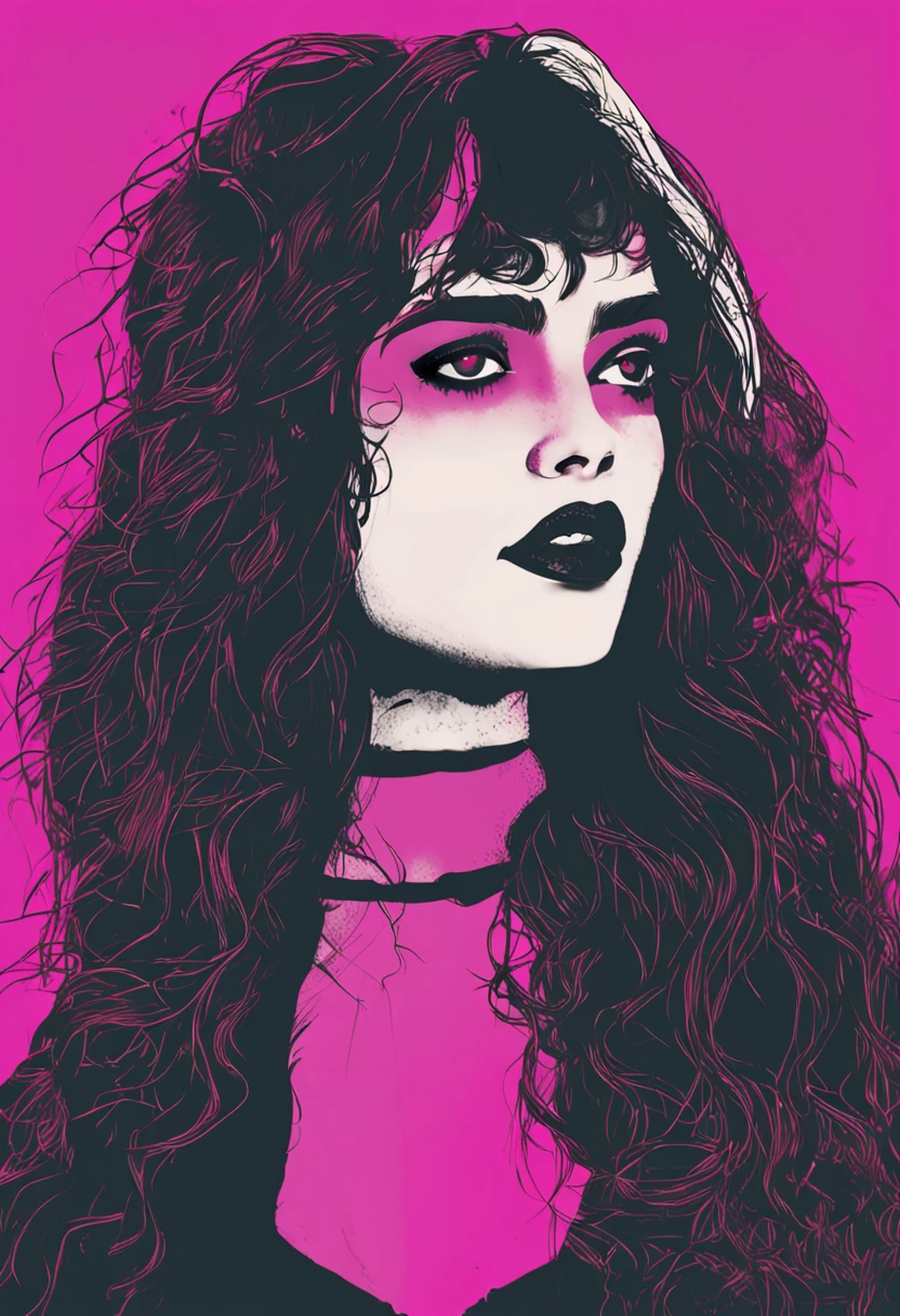 a studio photo, a goth girl, olhar sombrio: 2.0, frante, nitidez, 8k, fundo simples, close.