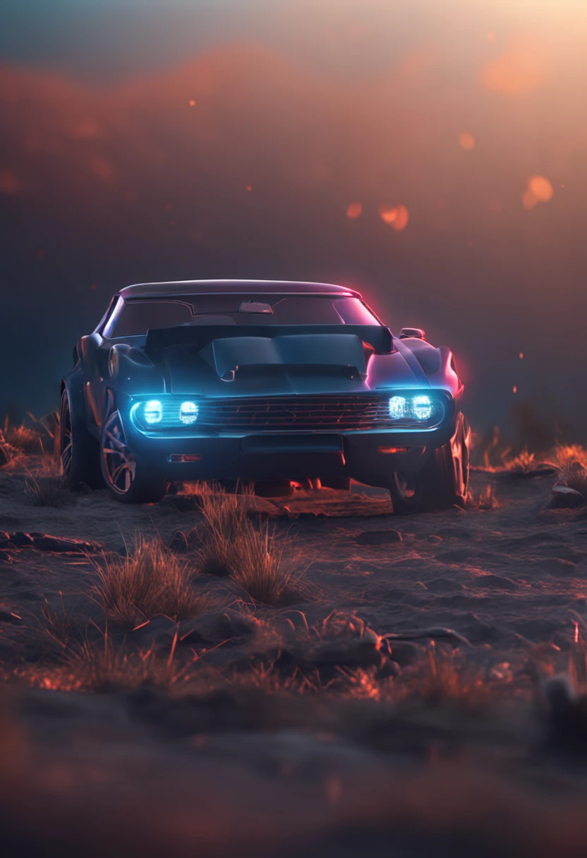 cyberpunk (((retro zeekars))) (with glowing rims), wide tires, at the parking lot, at night city,