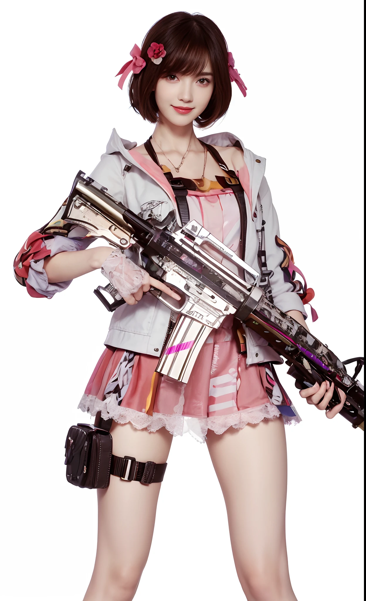 best quality,masterpiece,extremely detailed,high res,4k,ultra high res,short hair,detailed shadow,ultra realistic,realistic,dramatic lighting,1girl,solo,detailed face,realistic eyes,realistic skin,white dress,purple hair,dynamic pose, white lace dress