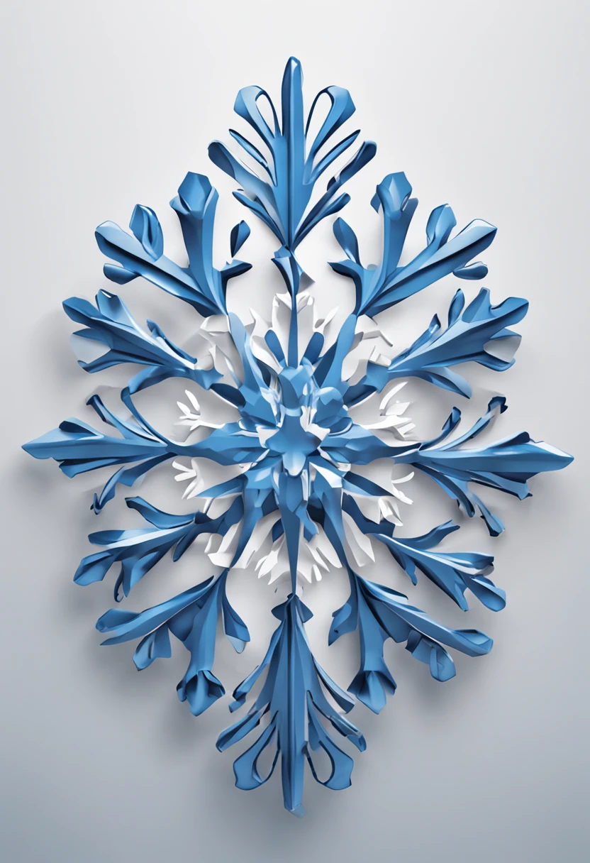 a blue snowflake with a white background for a minimalist logo of a residential HVAC company