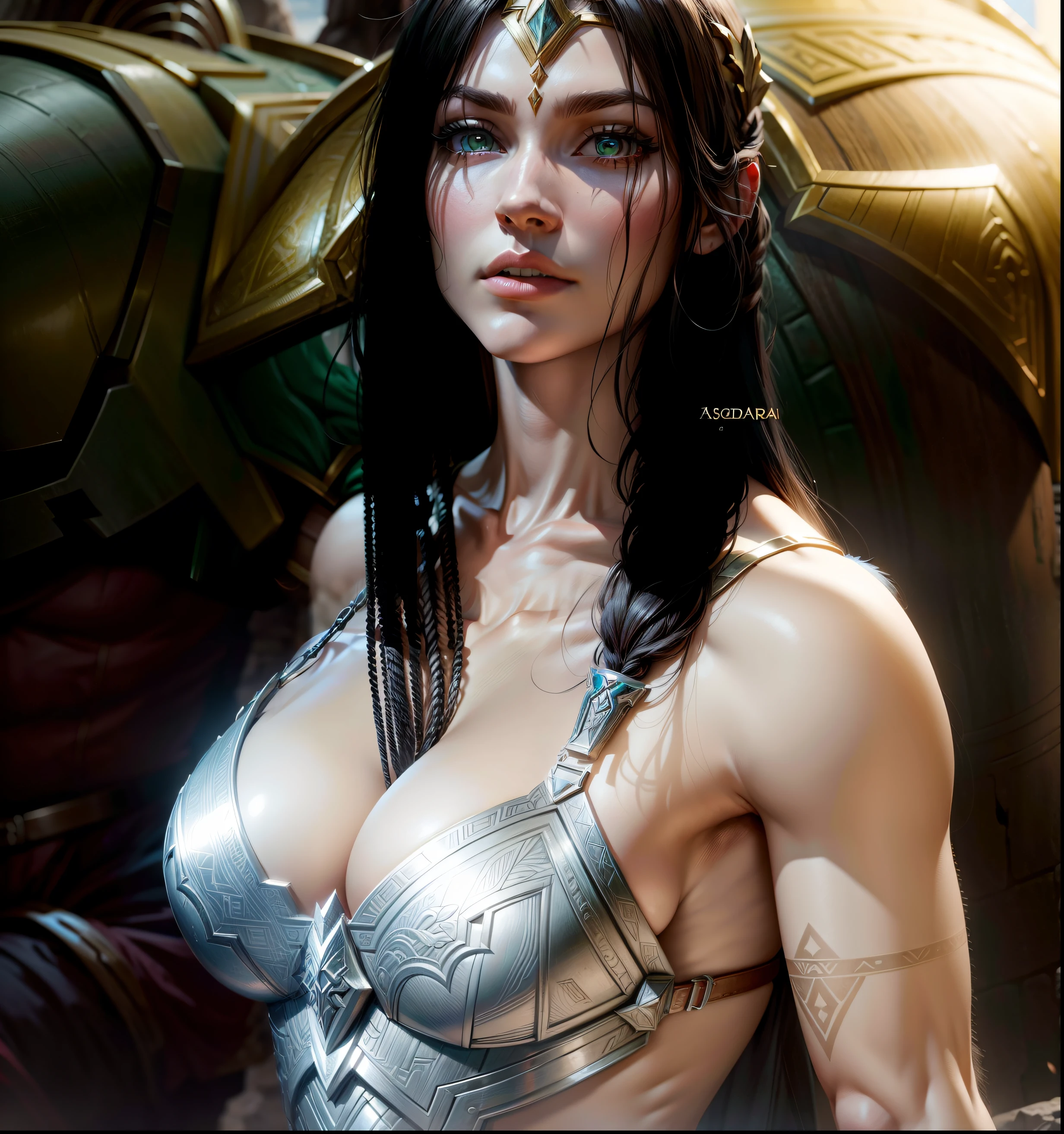Asgard，valkyrie，Senhora Cavaleiro，Anatomia correta，epic fantasy digital art，tmasterpiece，8k，high-definition resolution，desenho detalhado，Qulidade Superior，, Epic composition,