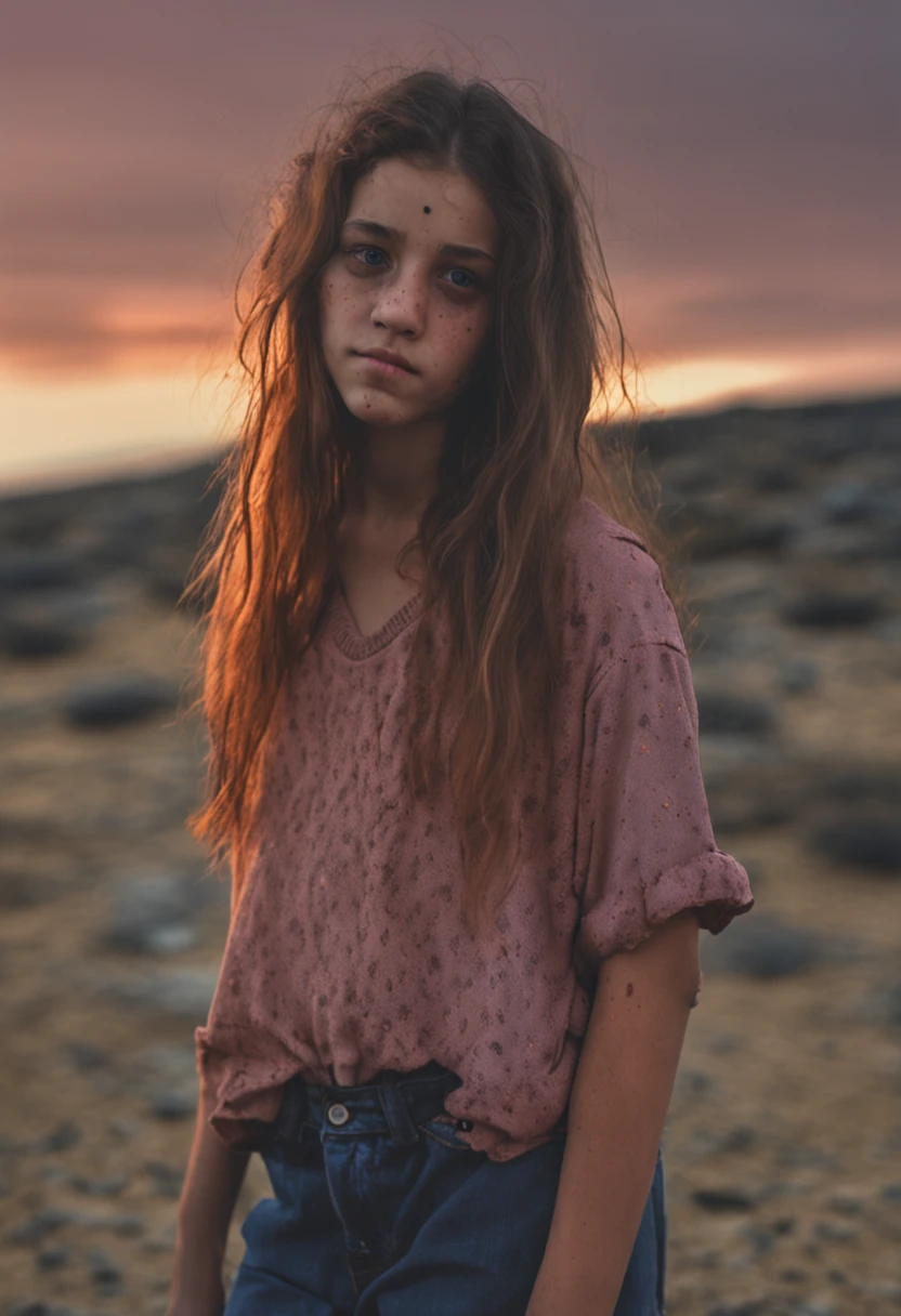 A poor qualityreal real life realistic grainy picture of a young teen girl with a lot of clothing, selfie, dark, girl is mildly ugly, kinda basic and ugly, selfie, pimples, poor grainy quality, real, pimples,