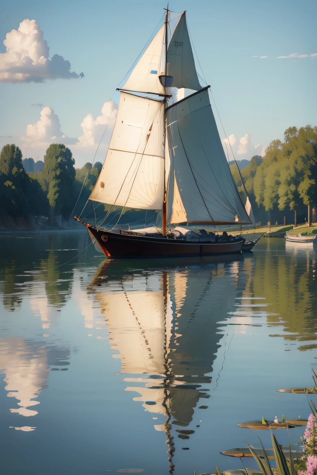 Monet's impressionist sailboat