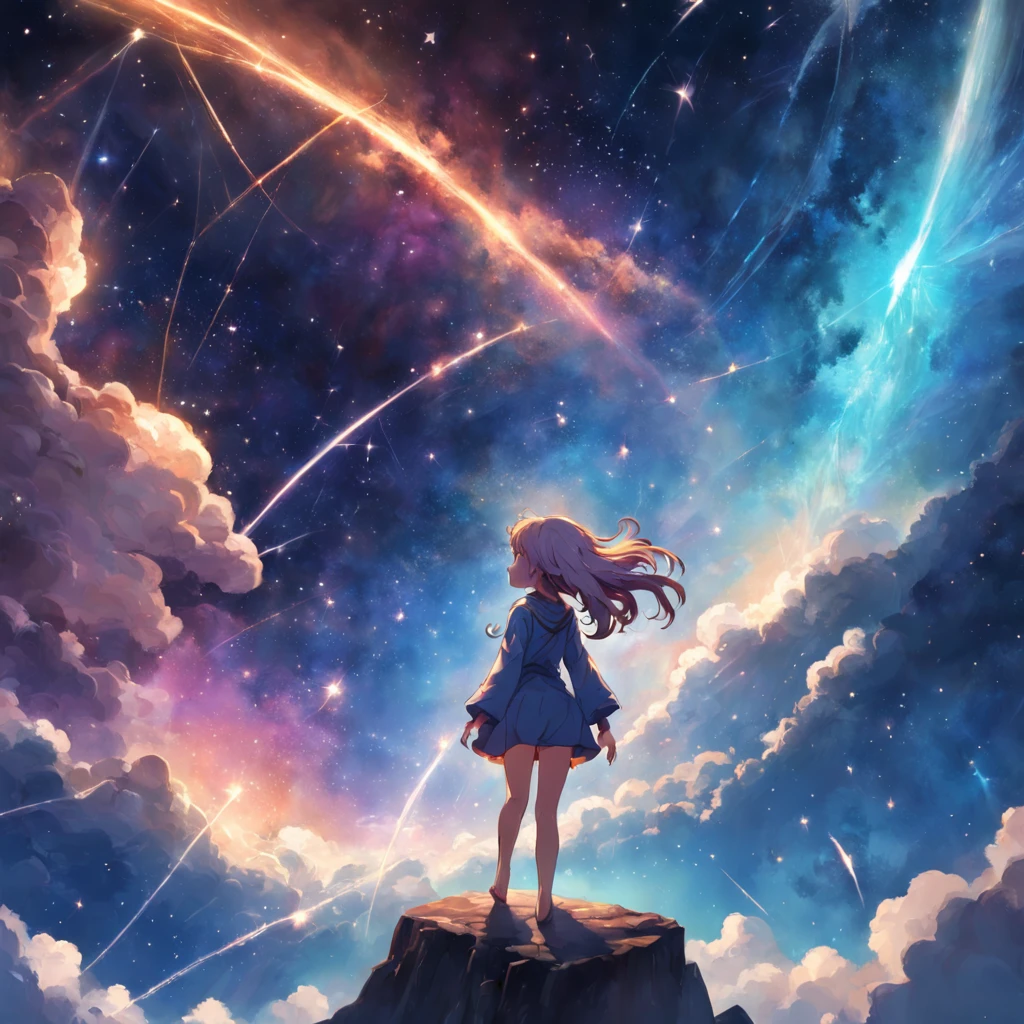cosmic space, Deusa Estelar, pele formada por estrelas, Criatura Celestial, ser divino, made of dark matter, epic pose, Legendary pose, controlando astros, estrelas, Planetas.