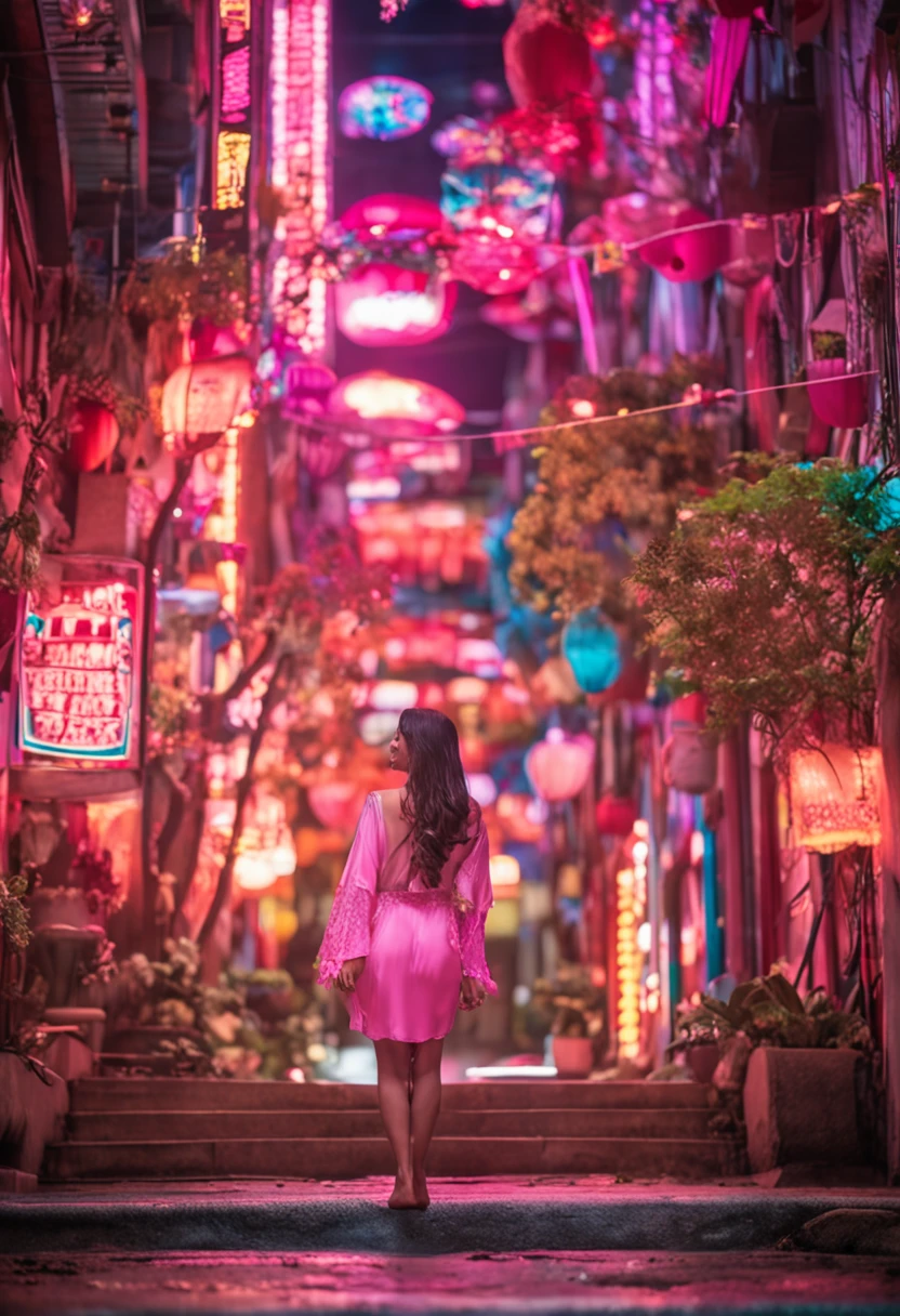 (foto realismo) + (quarto de hotel, noite) + (garota japonesa encantadora de 18 anos, sexy pink bra and panties, deitada na cama ) + (radiant expression, corpo delicadamente detalhado) + (belo sorriso, seios pequenos perfeitamente modelados)