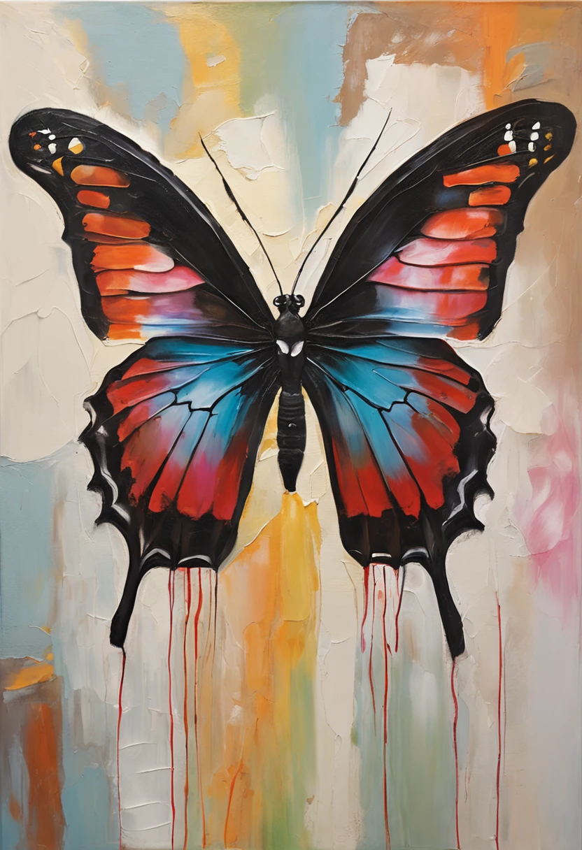 Portreit of a butterfly Black and white beautiful and realistic, rimlight, geometric pattern, 24k hyper realistic colored background