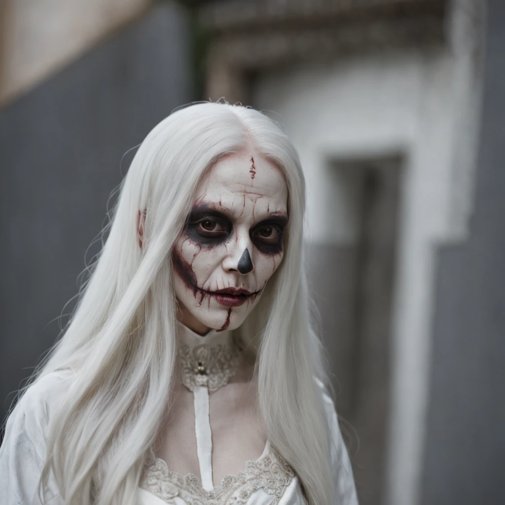 Ugly detailed eyes.pale face. Zombie facem Eyes white,. ugly detailed lips, extremely detailed eyes and face, longeyelashes, 1 old lady, ghost. Sharp teeth . white dress ripped, long hair, granny breast , 500 year old, highly detailed, (best quality,4k,8k,highres,masterpiece:1.2),ultra-detailed,(realistic,photorealistic,photo-realistic:1.37),HDR,UHD,studio lighting,ultra-fine painting,sharp focus,physically-based rendering,extreme detail description,professional,vivid colors,bokeh,dark fantasy,surreal,gothic
