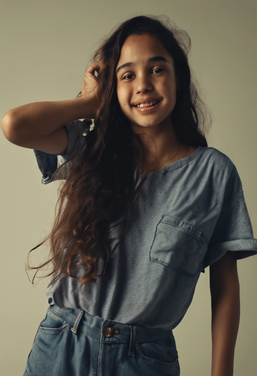 A poor quality real real life realistic grainy selfie of a girl with a lot of clothing smiling, selfie, dark, girl is mildly ugly, kinda basic and ugly, selfie, pimples, poor grainy quality, real,