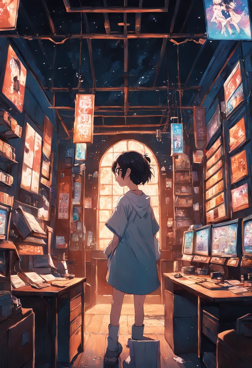 Working in the room、eye glasses、tshirts、rcasual、Small eyes