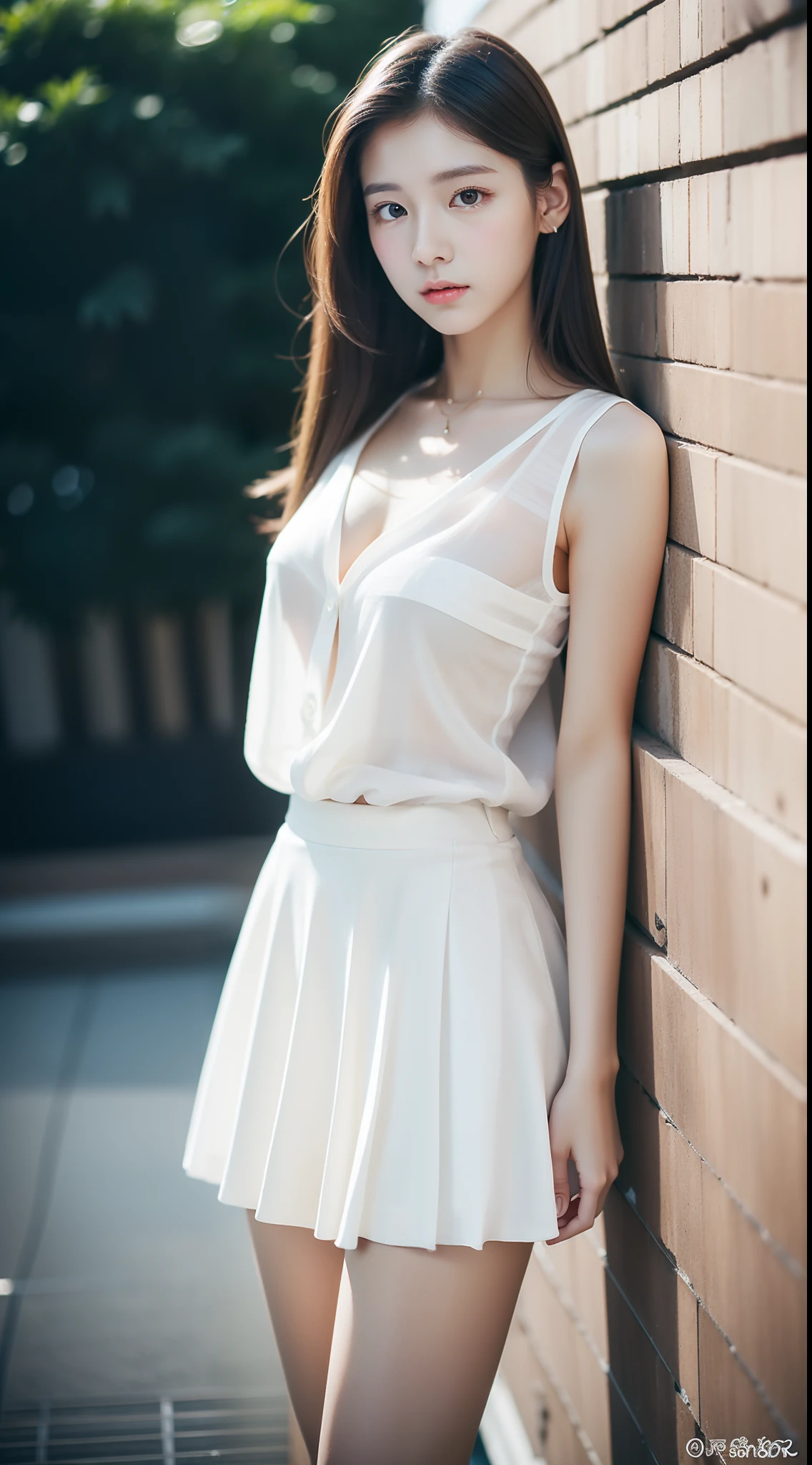 top Quority,Ultra-clear resolution,Clear eyes,plain face,s the perfect face,White skin,Perfect chest,with perfect legs,Different styles of skirts,Random environment