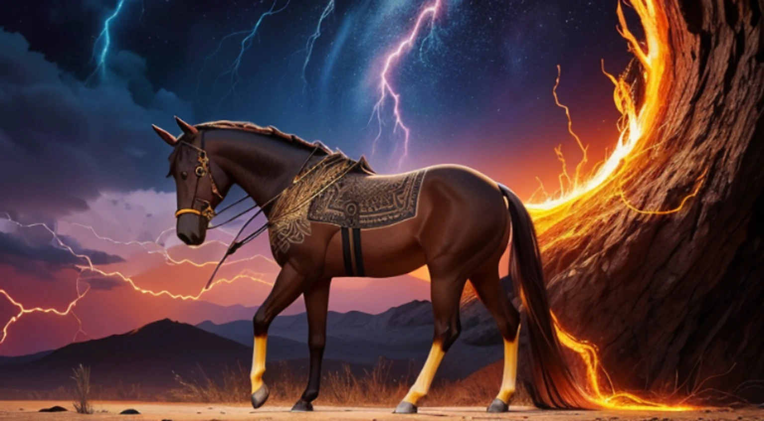 Retrato de uma feiticeira primal(maduro:1.4), (Minar:1.3, rabo de cavalo preto curto), [Macho:Feminino:0.6], olhos brilhantes, olhos brancos, [confiante|entediado], sombra vermelha, batom, peito achatado, cabresto azul cruzado, (Mandala Henna arm tattoo:1.1), golden circle, saia longa vermelha em camadas, bolsa de cinto, casting spell, electricity crackling, lightnings, fundo de tempestade